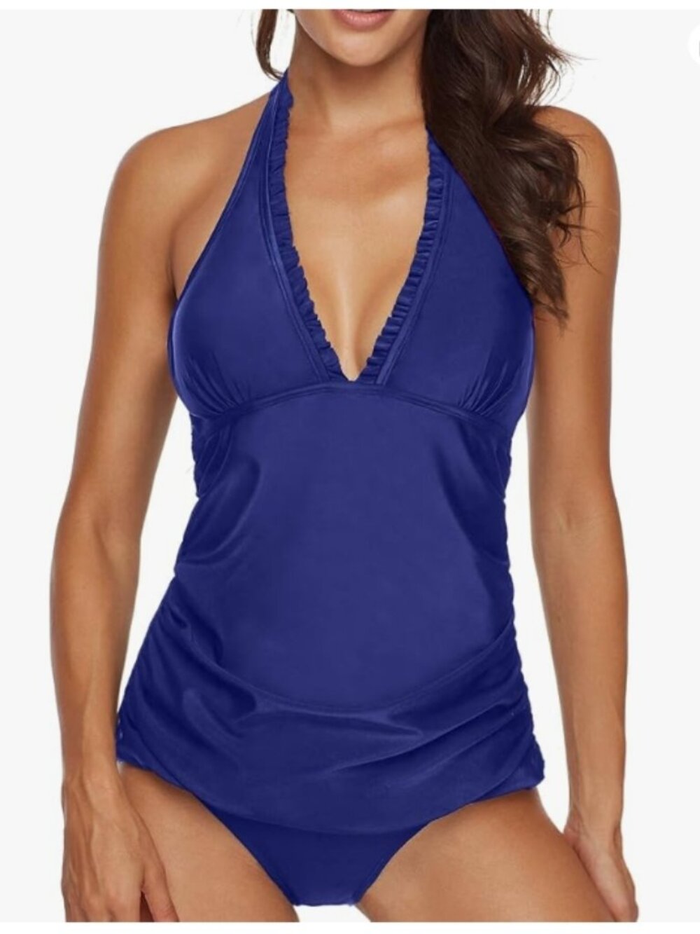Royal Blue Halter Top Tankini Top - Size Large